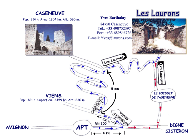 Plan d'accs aux Laurons